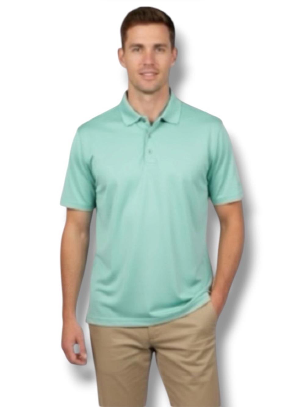 Grand Slam Performance Polo Shirt Green Ash Aruba Blue Golf/Tennis Men’s XXL 🍭
